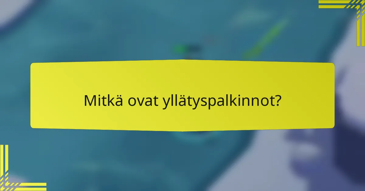 Mitkä ovat yllätyspalkinnot?
